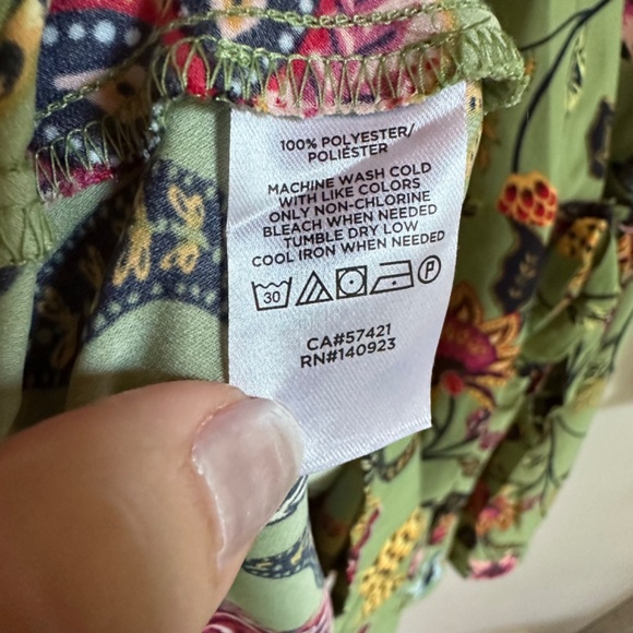 LOFT Green Floral Long Sleeve Genuine Wrap Dress - Picture 5 of 6